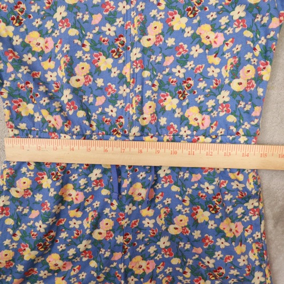 Polo Ralph Lauren Blue Floral Zip Up French Terry Romper Girl's size XL 16 - Picture 10 of 13